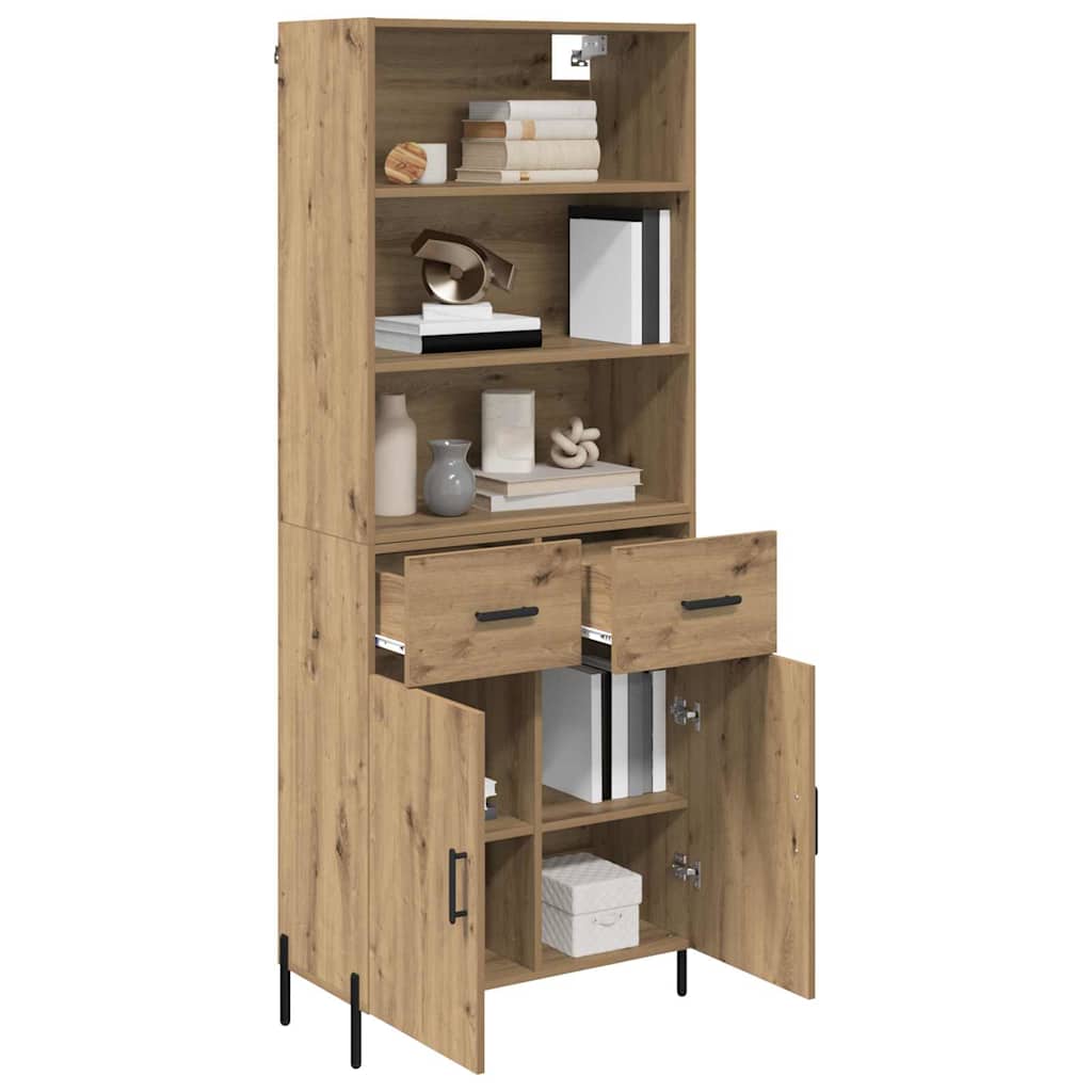 Highboard s ladicama Umjetnički hrast 69,5 x 32,5 x 180 cm
