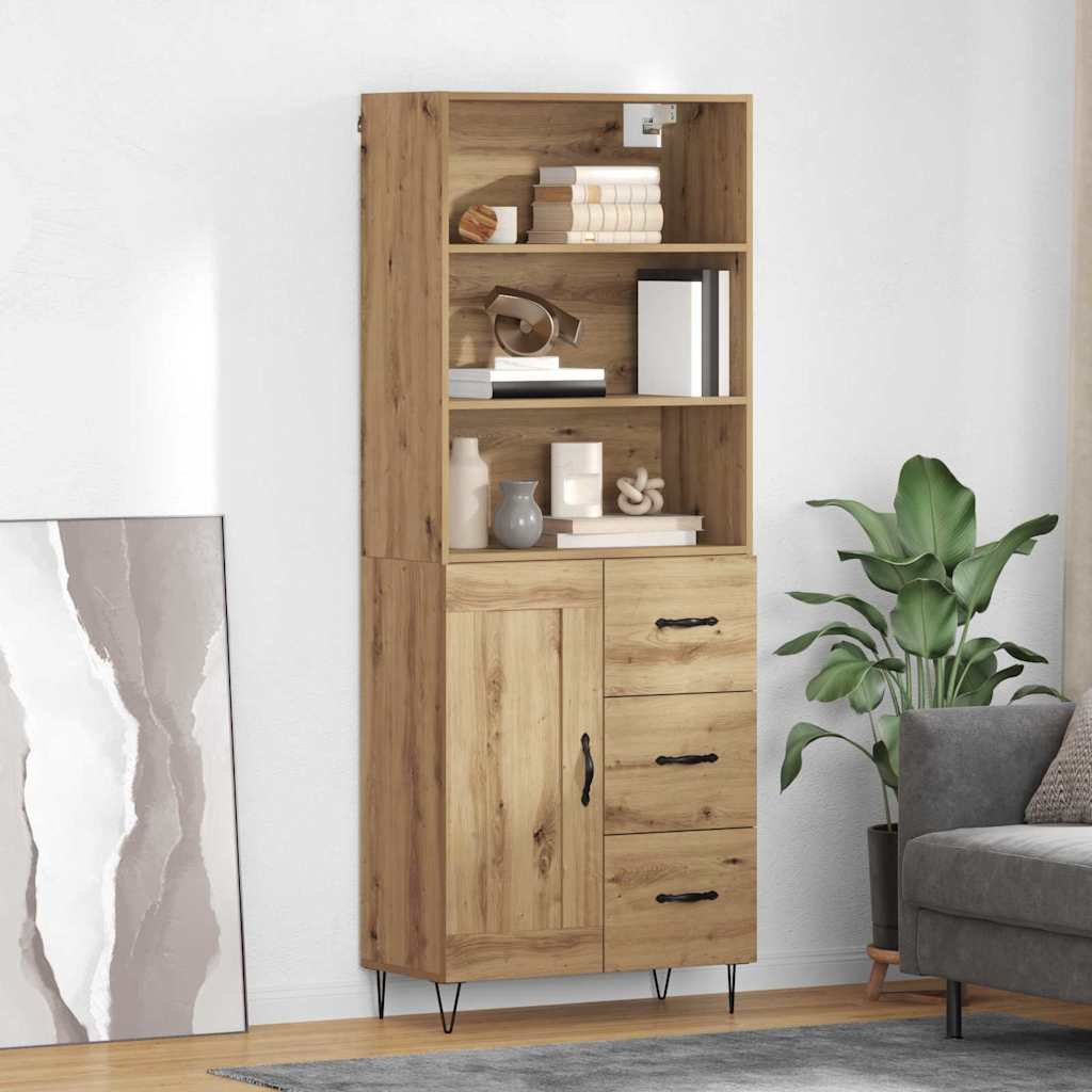 Highboard s ladicama 2 pcs Umjetnički hrast Konstruirano drvo