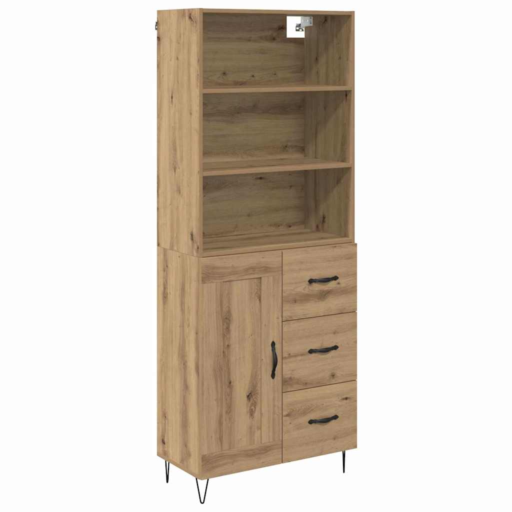 Highboard s ladicama 2 pcs Umjetnički hrast Konstruirano drvo