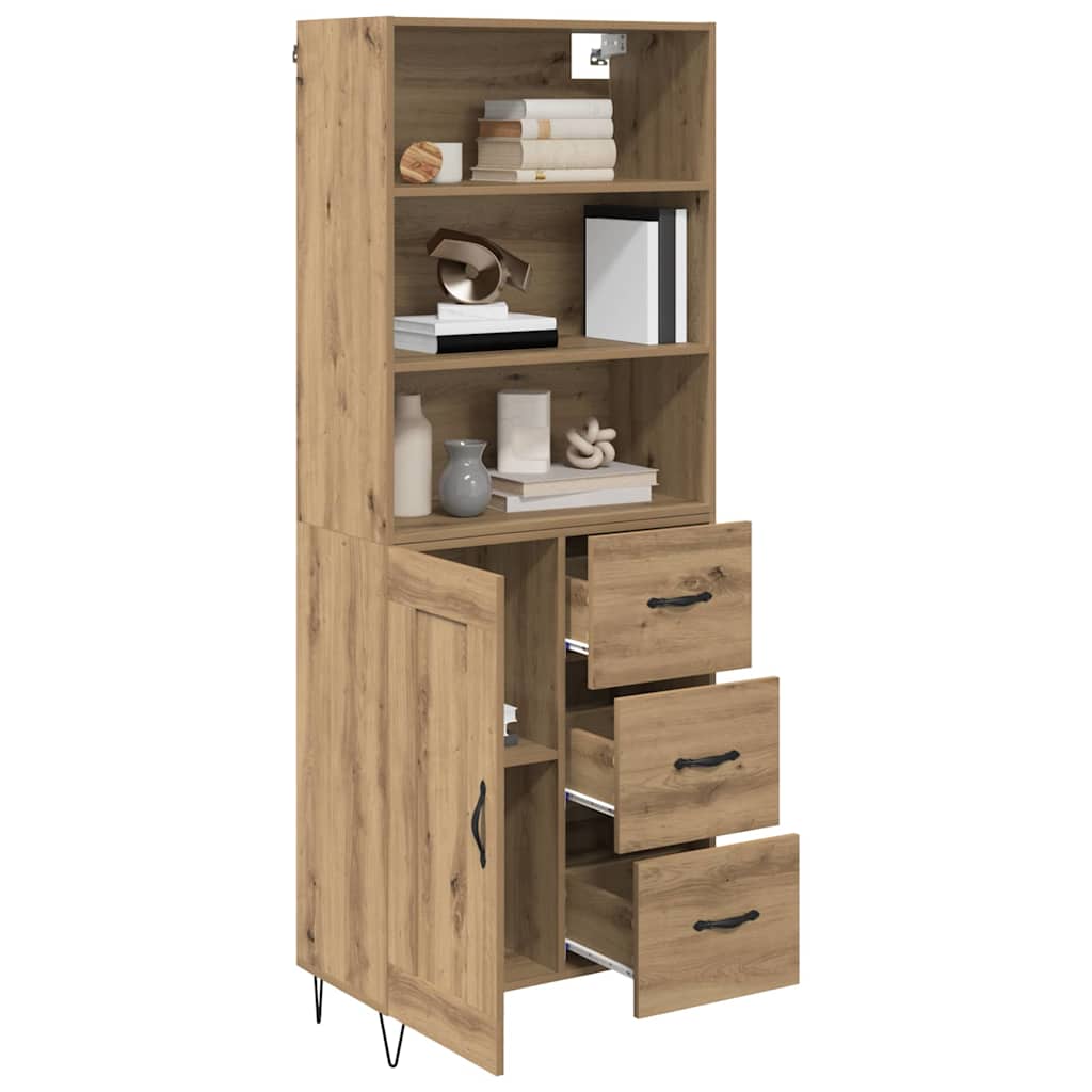 Highboard s ladicama 2 pcs Umjetnički hrast Konstruirano drvo
