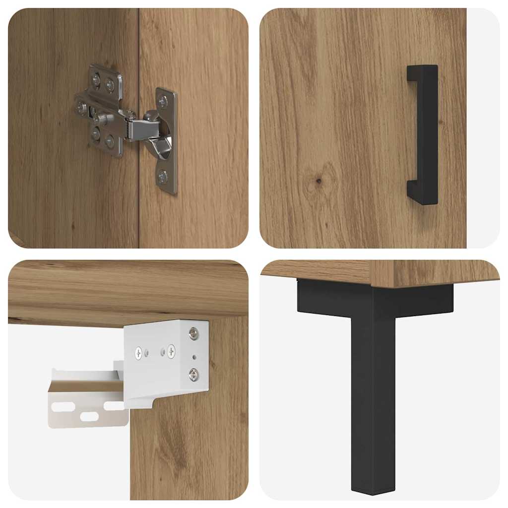 Highboard 2 pcs Umjetnički hrast Konstruirano drvo