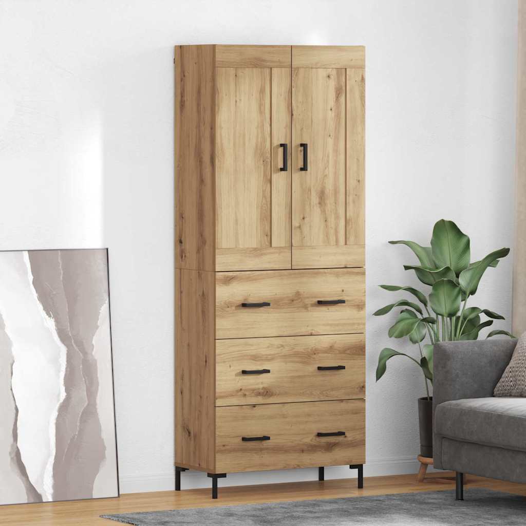 Highboard s ladicama 2 pcs Umjetnički hrast Konstruirano drvo