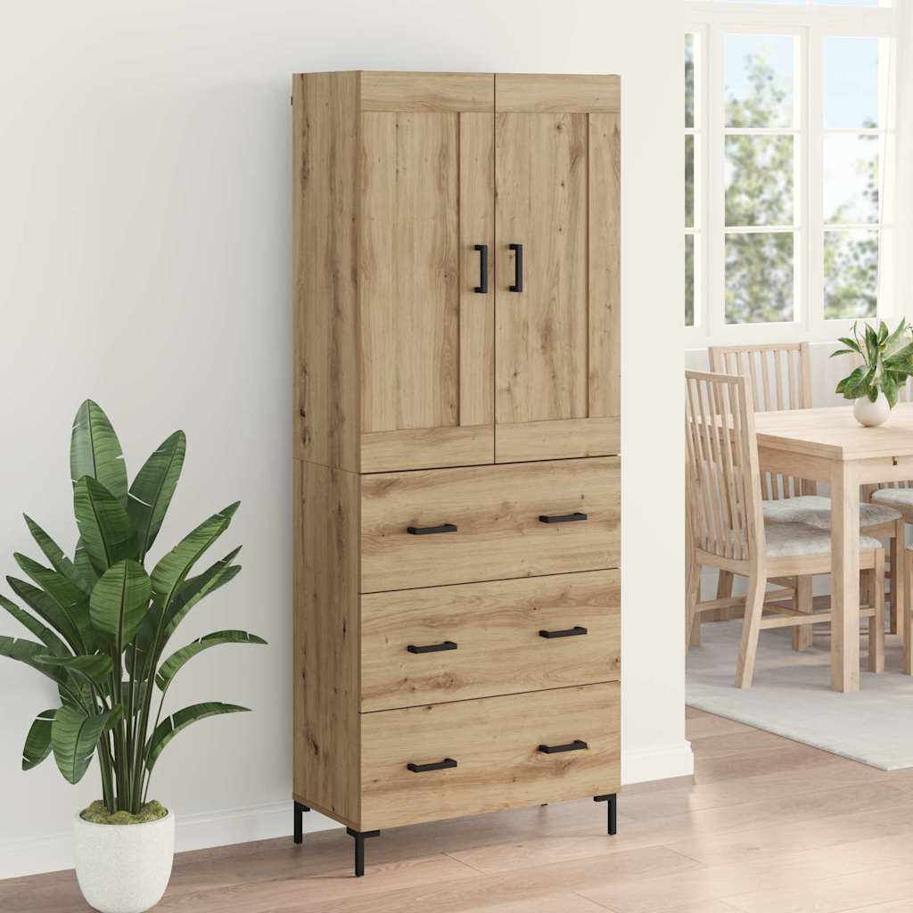 Highboard s ladicama 2 pcs Umjetnički hrast Konstruirano drvo