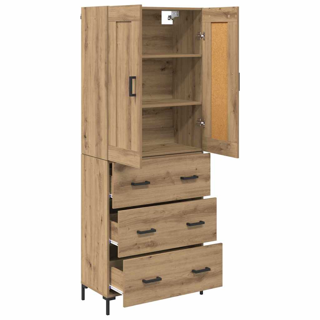 Highboard s ladicama 2 pcs Umjetnički hrast Konstruirano drvo