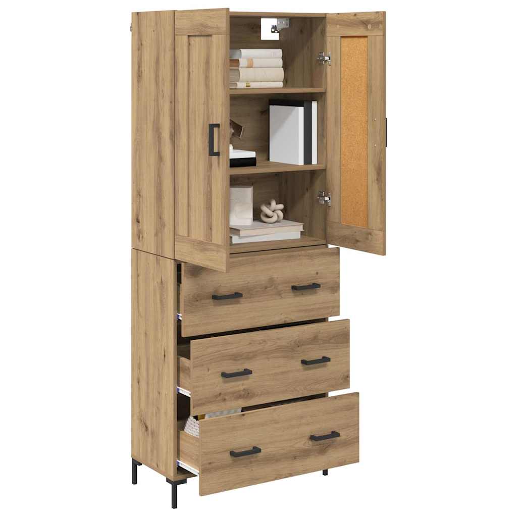 Highboard s ladicama 2 pcs Umjetnički hrast Konstruirano drvo
