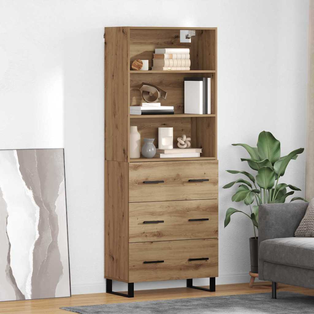 Highboard s ladicama 2 pcs Umjetnički hrast Konstruirano drvo