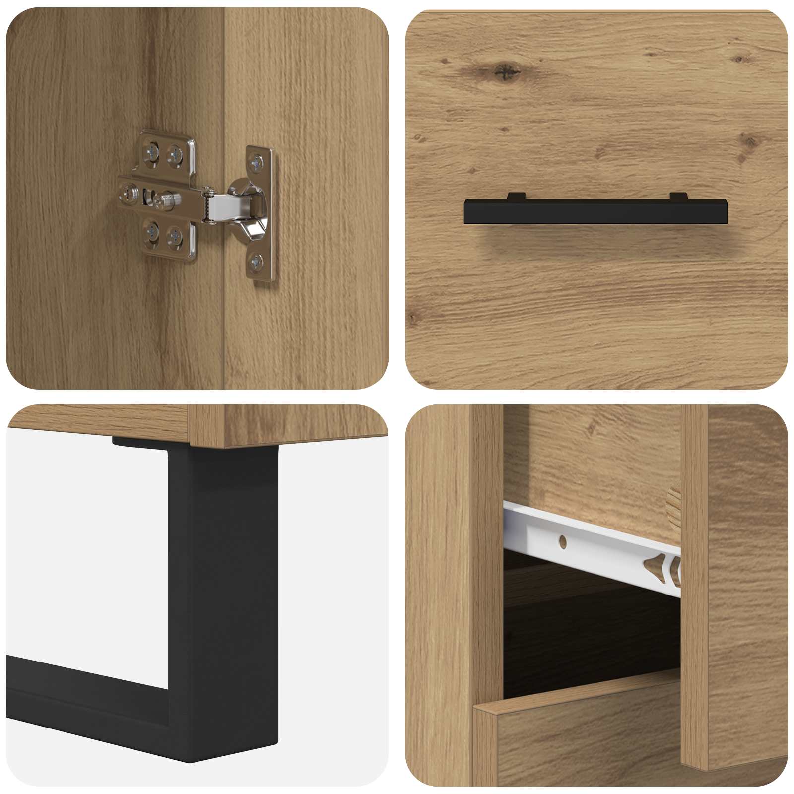 Highboard s ladicama 2 pcs Umjetnički hrast Konstruirano drvo