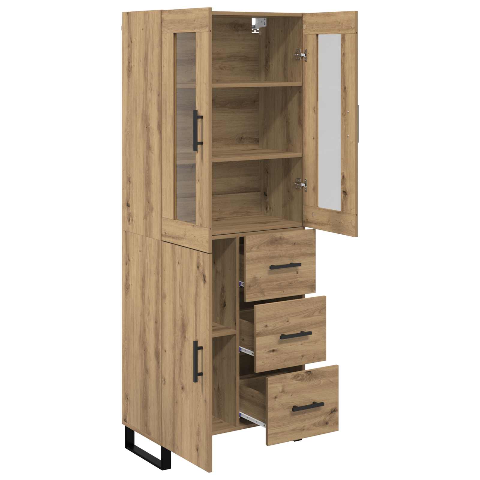 Highboard s ladicama 2 pcs Umjetnički hrast Konstruirano drvo