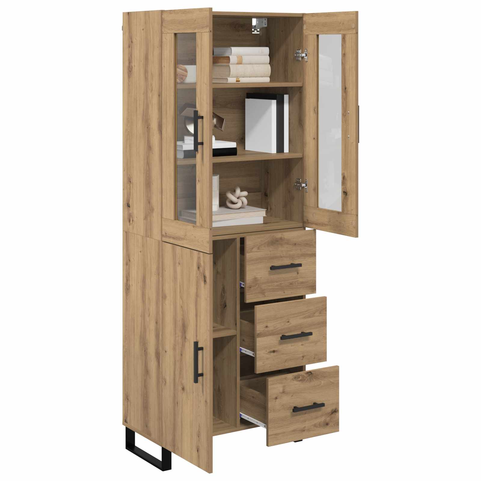Highboard s ladicama 2 pcs Umjetnički hrast Konstruirano drvo