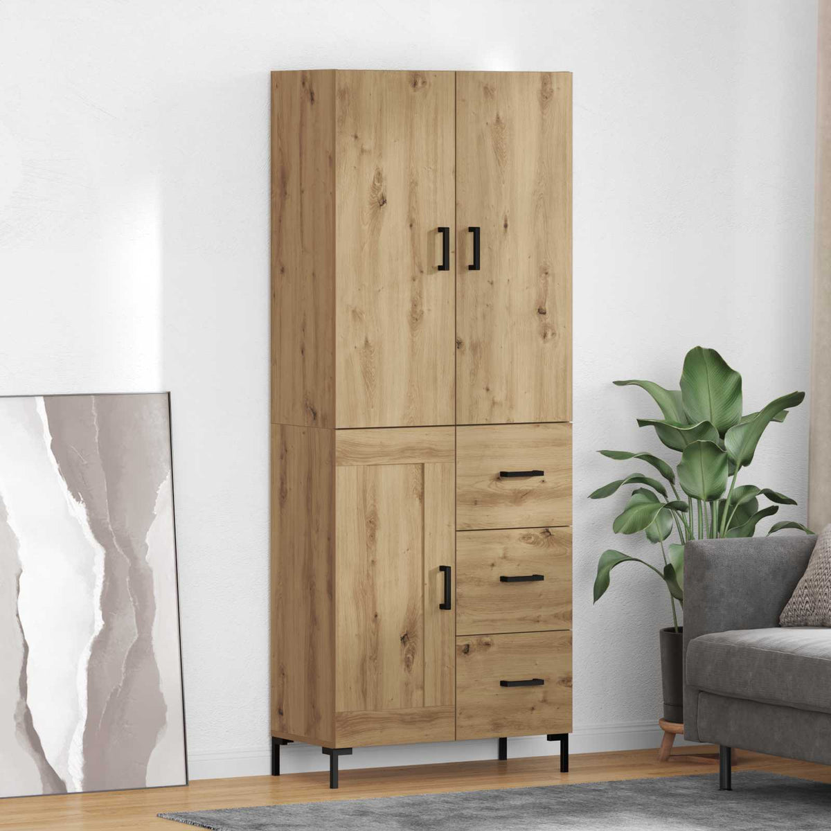 Highboard Umjetnički hrast 69,5 x 34 x 180 cm Konstruirano drvo