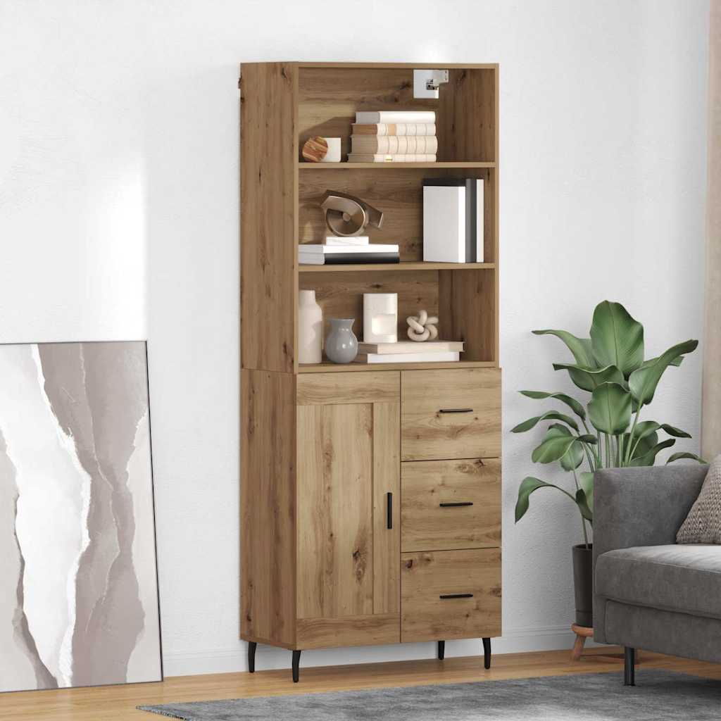 Highboard s ladicama Umjetnički hrast 69,5 x 34 x 180 cm