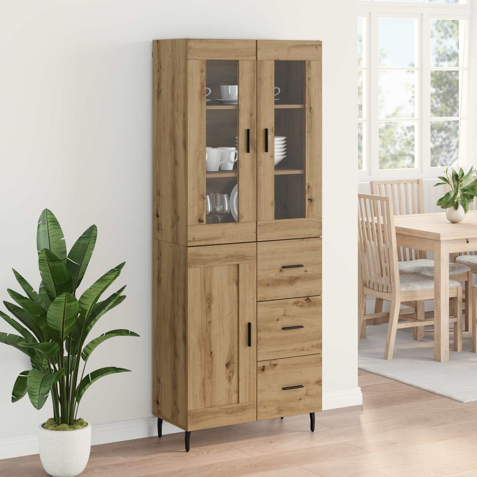 Highboard 2 pcs Umjetnički hrast 69,5 x 34 x 180 cm