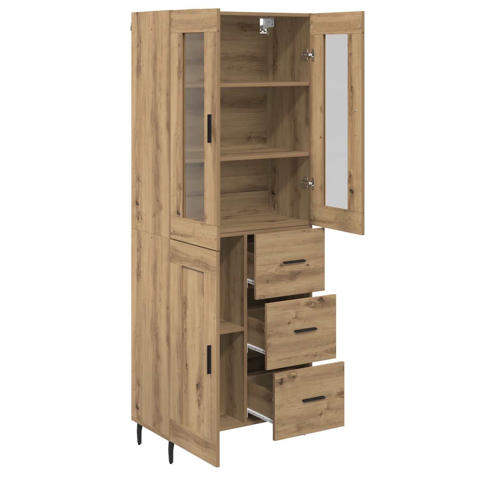 Highboard 2 pcs Umjetnički hrast 69,5 x 34 x 180 cm