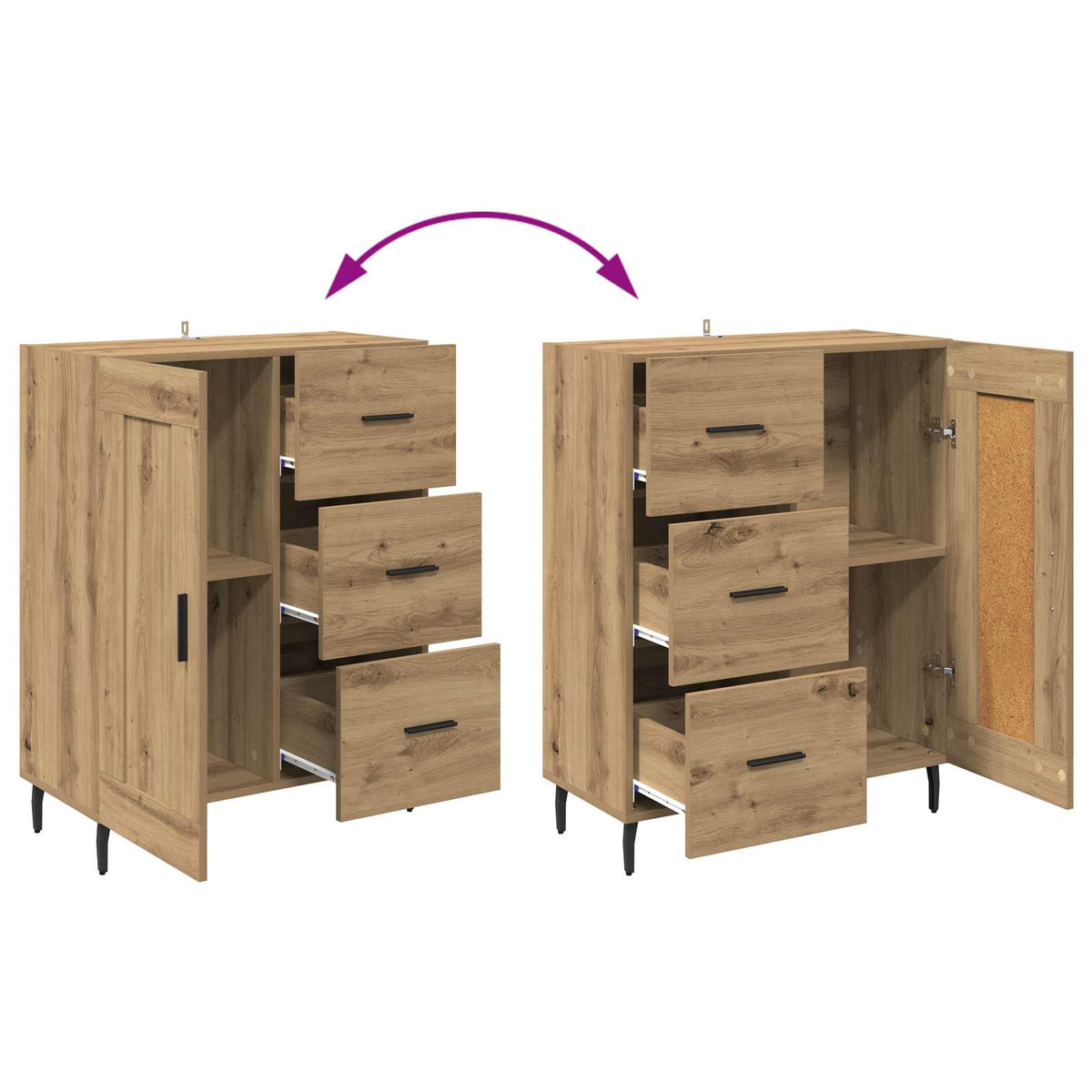 Highboard 2 pcs Umjetnički hrast 69,5 x 34 x 180 cm