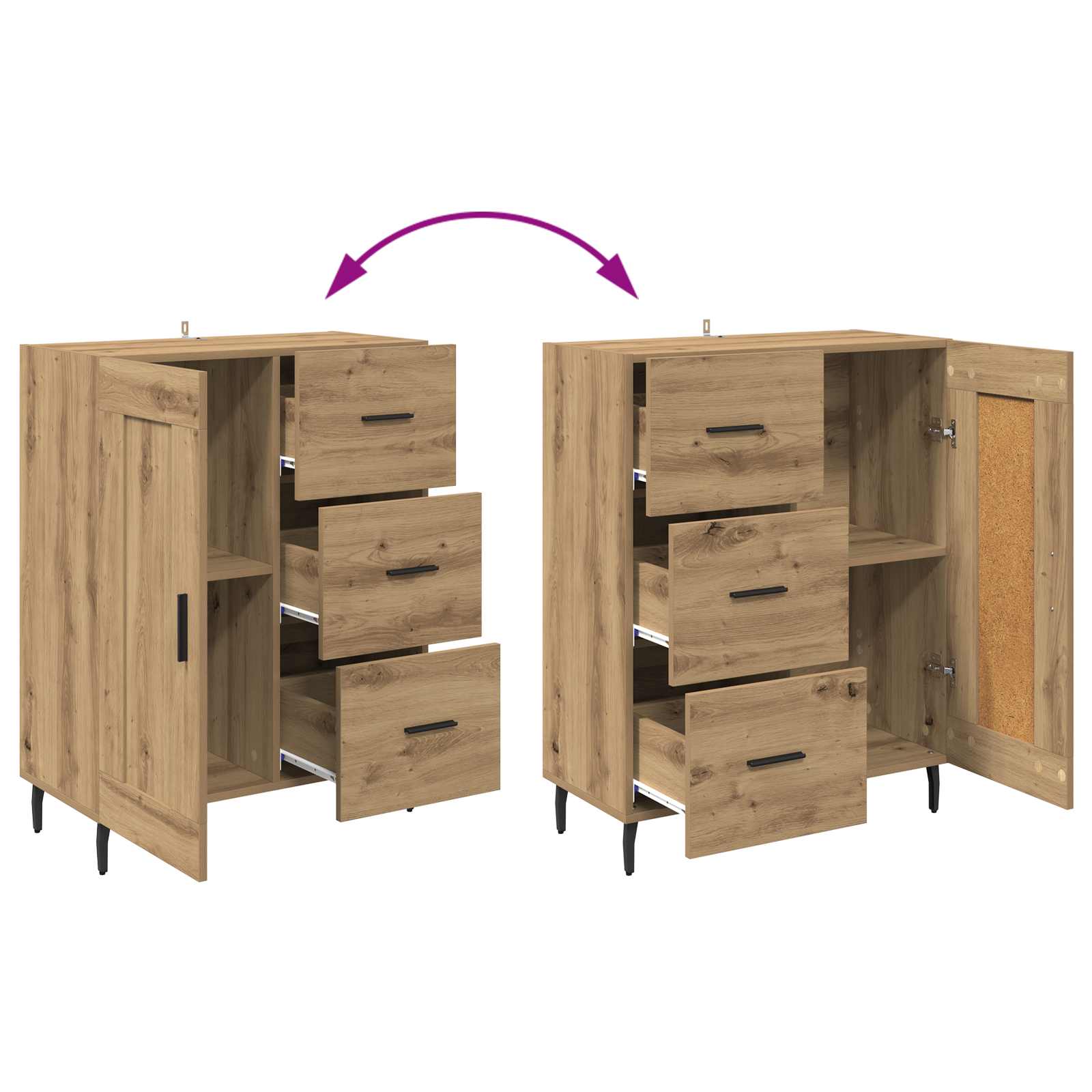 Highboard 2 pcs Umjetnički hrast 69,5 x 34 x 180 cm