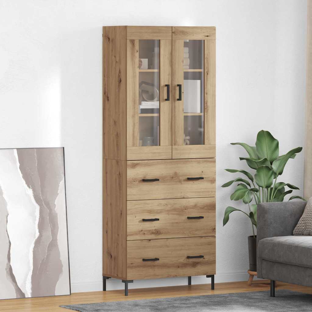 Highboard 2 pcs Umjetnički hrast 69,5 x 34 x 180 cm