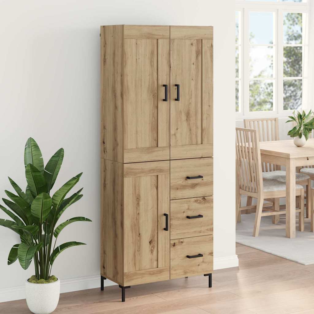 Highboard s ladicama 2 pcs Umjetnički hrast Konstruirano drvo