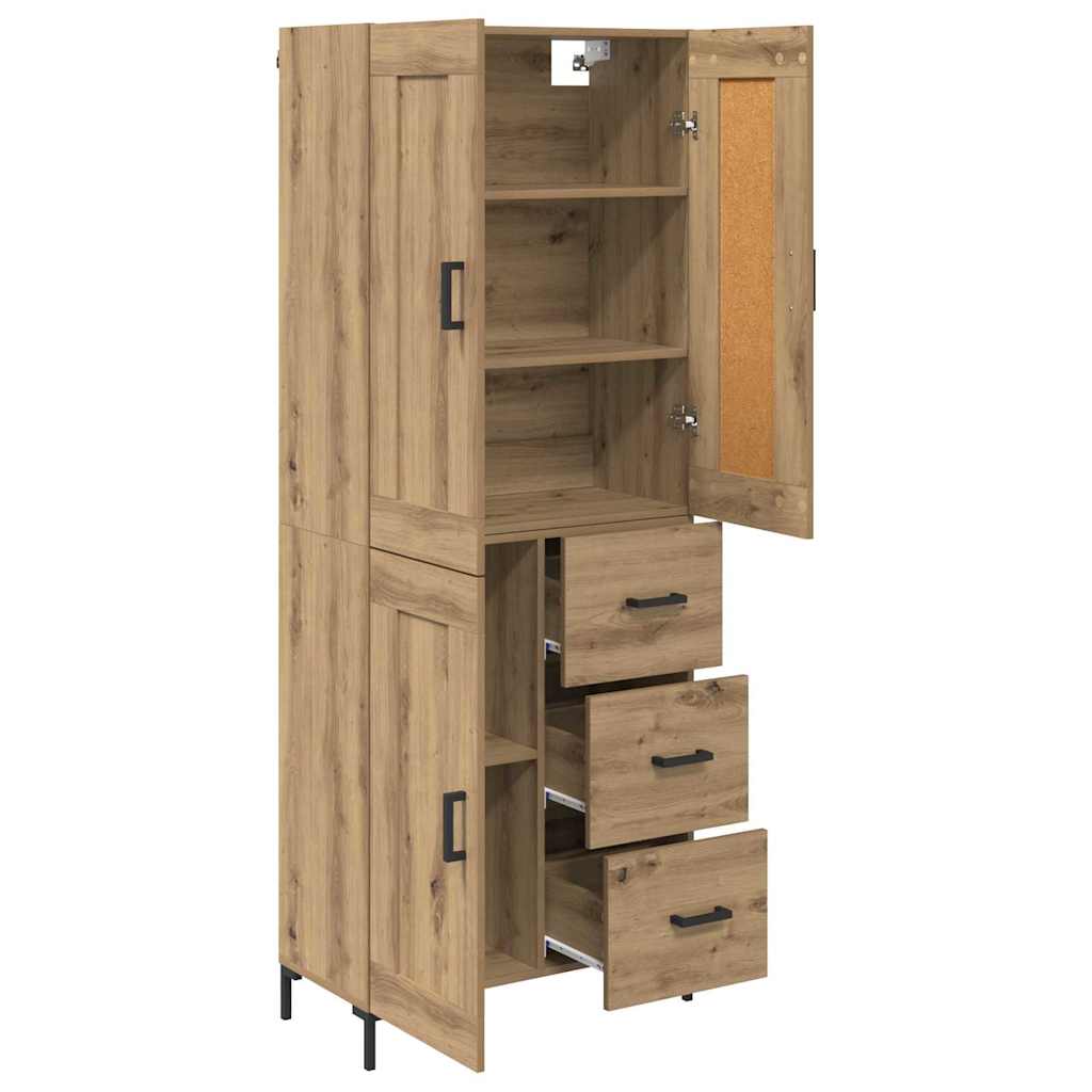 Highboard s ladicama 2 pcs Umjetnički hrast Konstruirano drvo