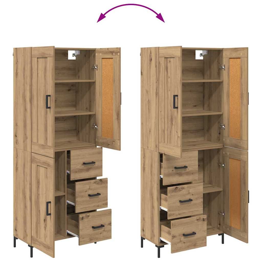 Highboard s ladicama 2 pcs Umjetnički hrast Konstruirano drvo