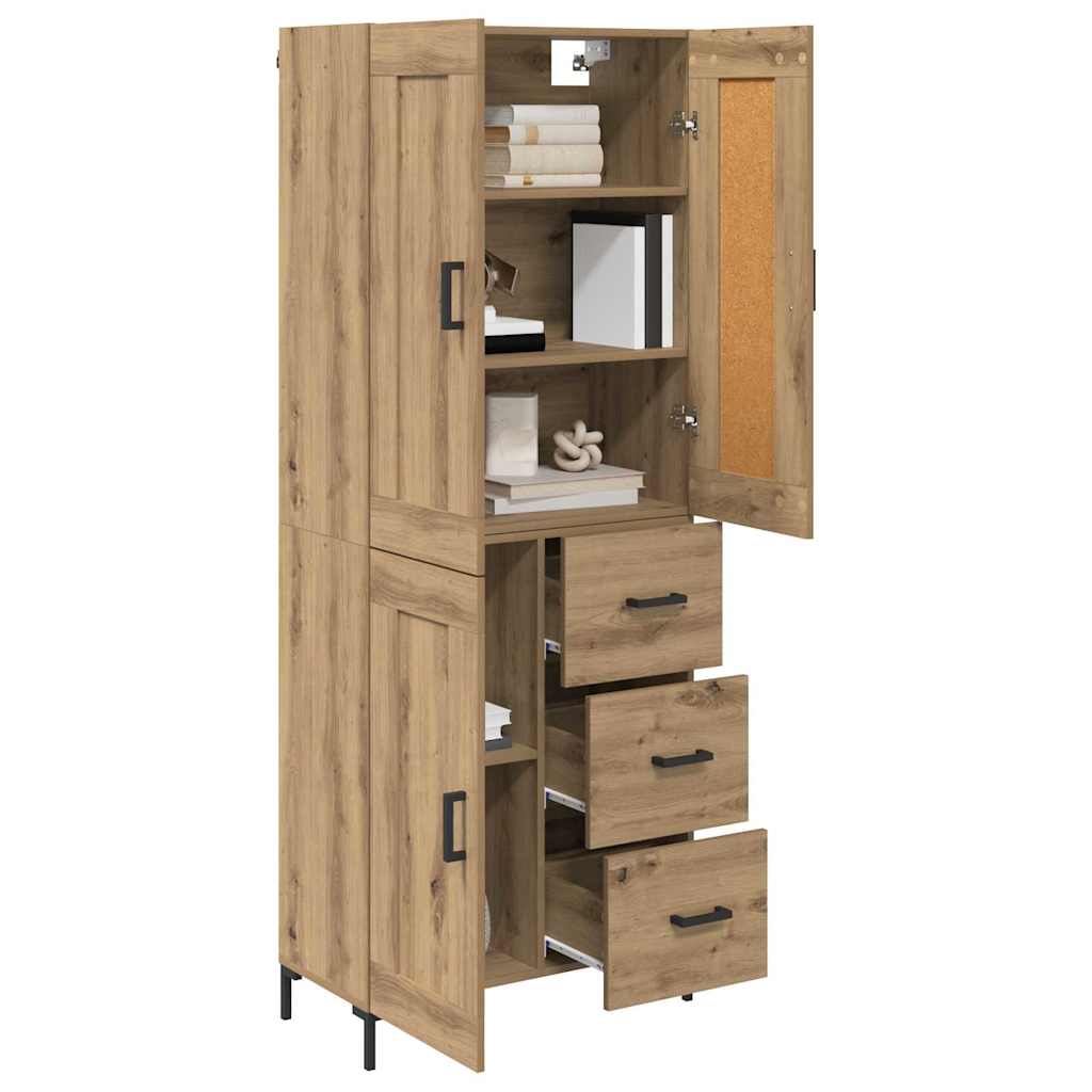 Highboard s ladicama 2 pcs Umjetnički hrast Konstruirano drvo