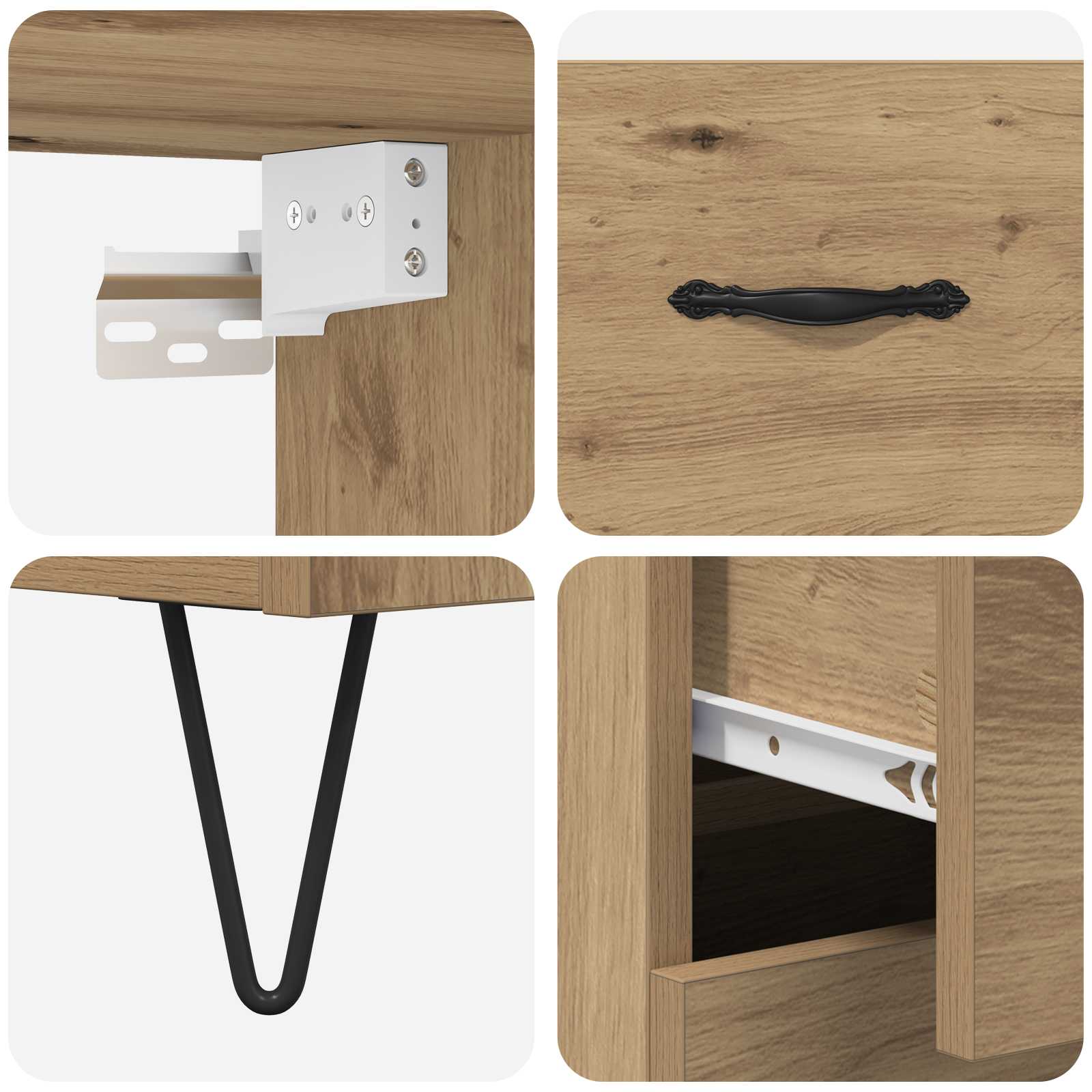Highboard s ladicama 2 pcs Umjetnički hrast Konstruirano drvo