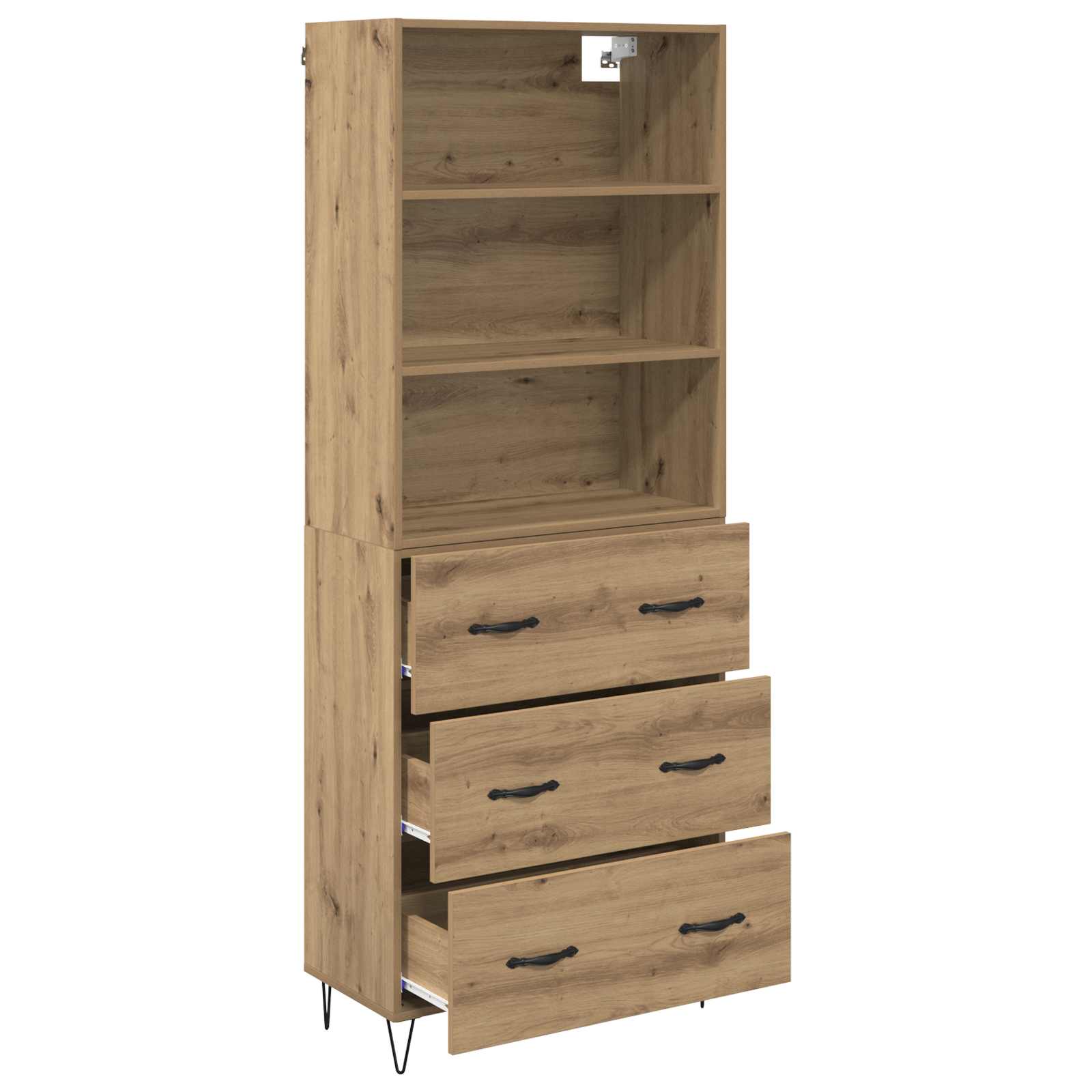 Highboard s ladicama 2 pcs Umjetnički hrast Konstruirano drvo