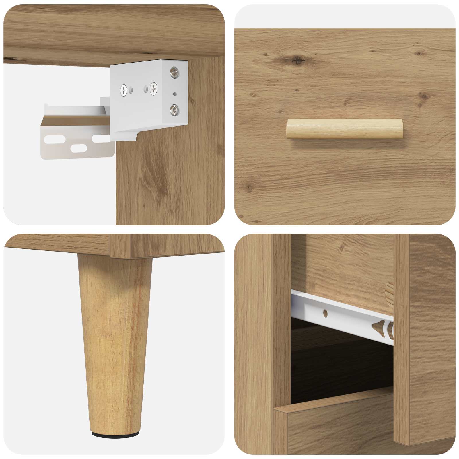 Highboard s ladicama Umjetnički hrast 69,5 x 32,5 x 180 cm