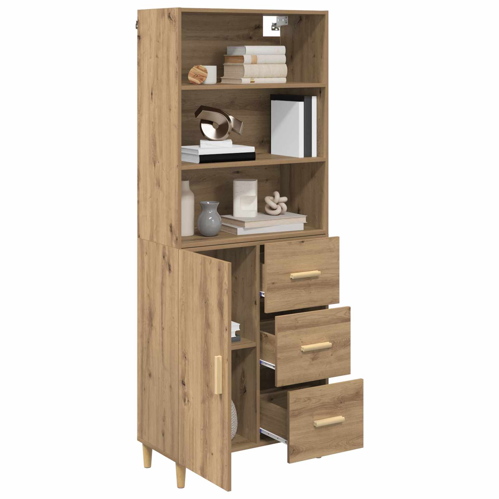 Highboard s ladicama Umjetnički hrast 69,5 x 32,5 x 180 cm
