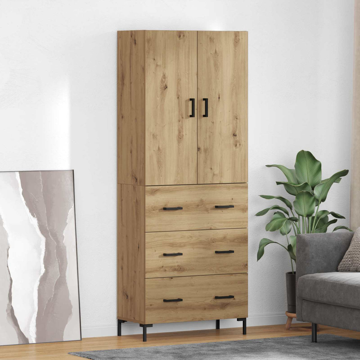 Highboard Umjetnički hrast 69,5 x 34 x 180 cm Konstruirano drvo