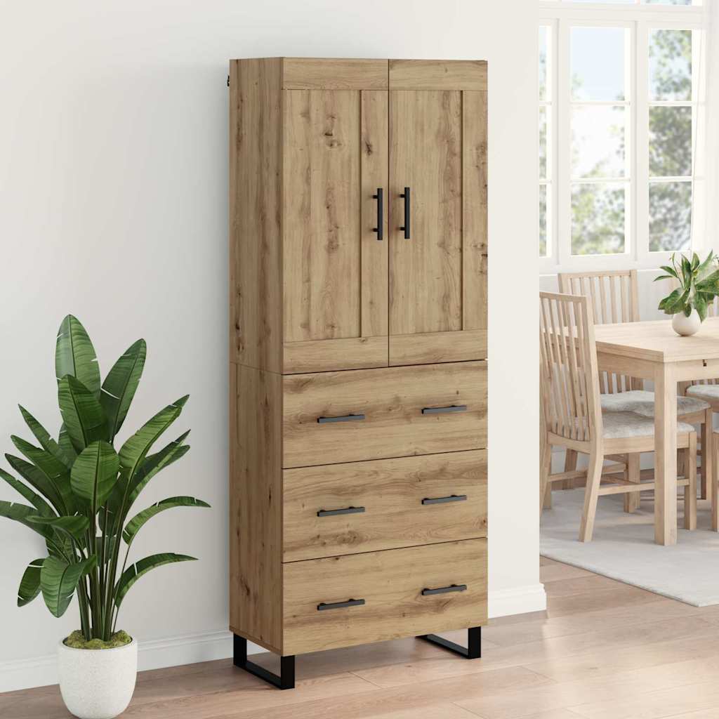 Highboard 2 kom. Umjetnički hrast 69,5 x 34 x 180 cm