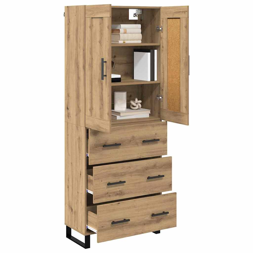 Highboard 2 kom. Umjetnički hrast 69,5 x 34 x 180 cm