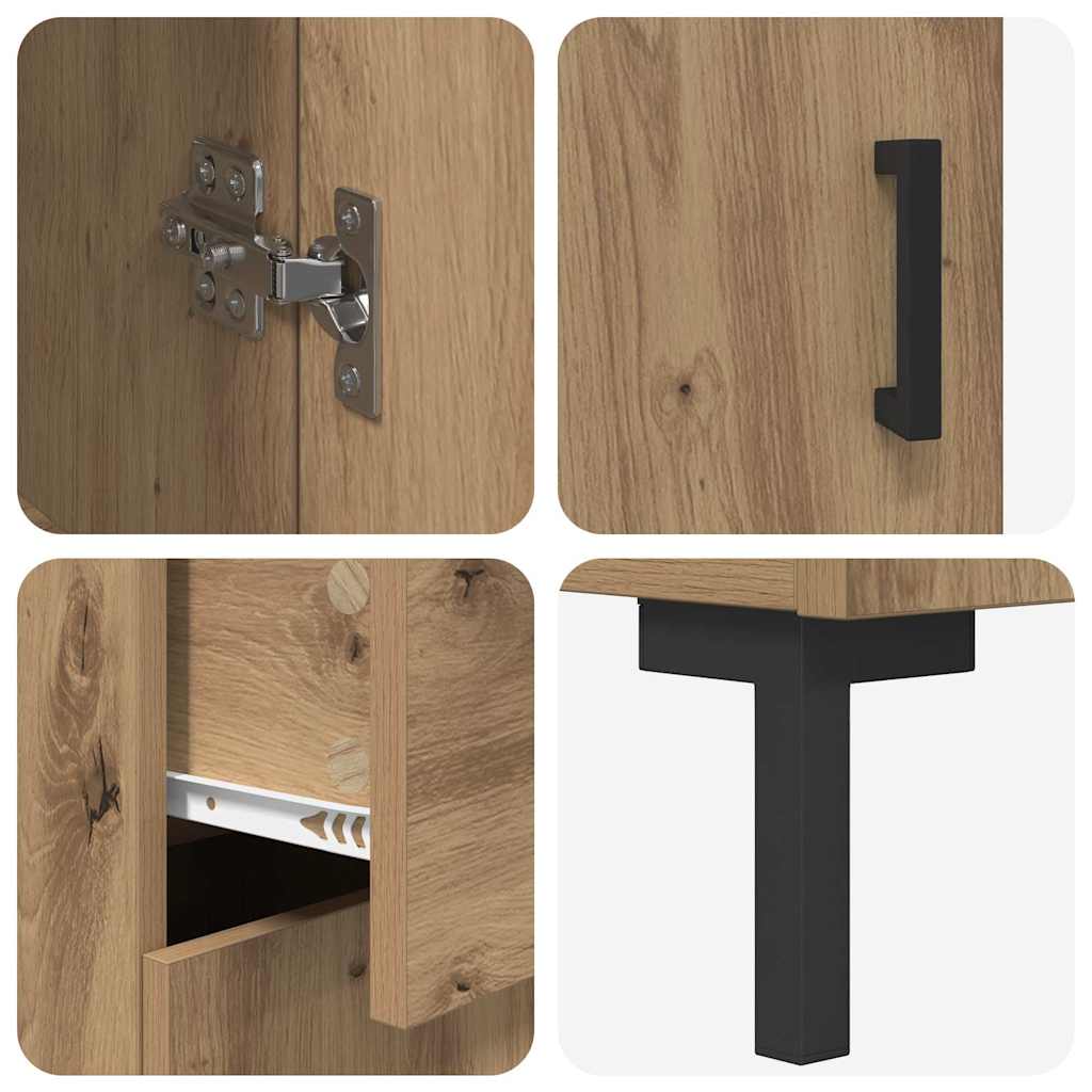 Highboard s ladicama 2 pcs Umjetnički hrast Konstruirano drvo