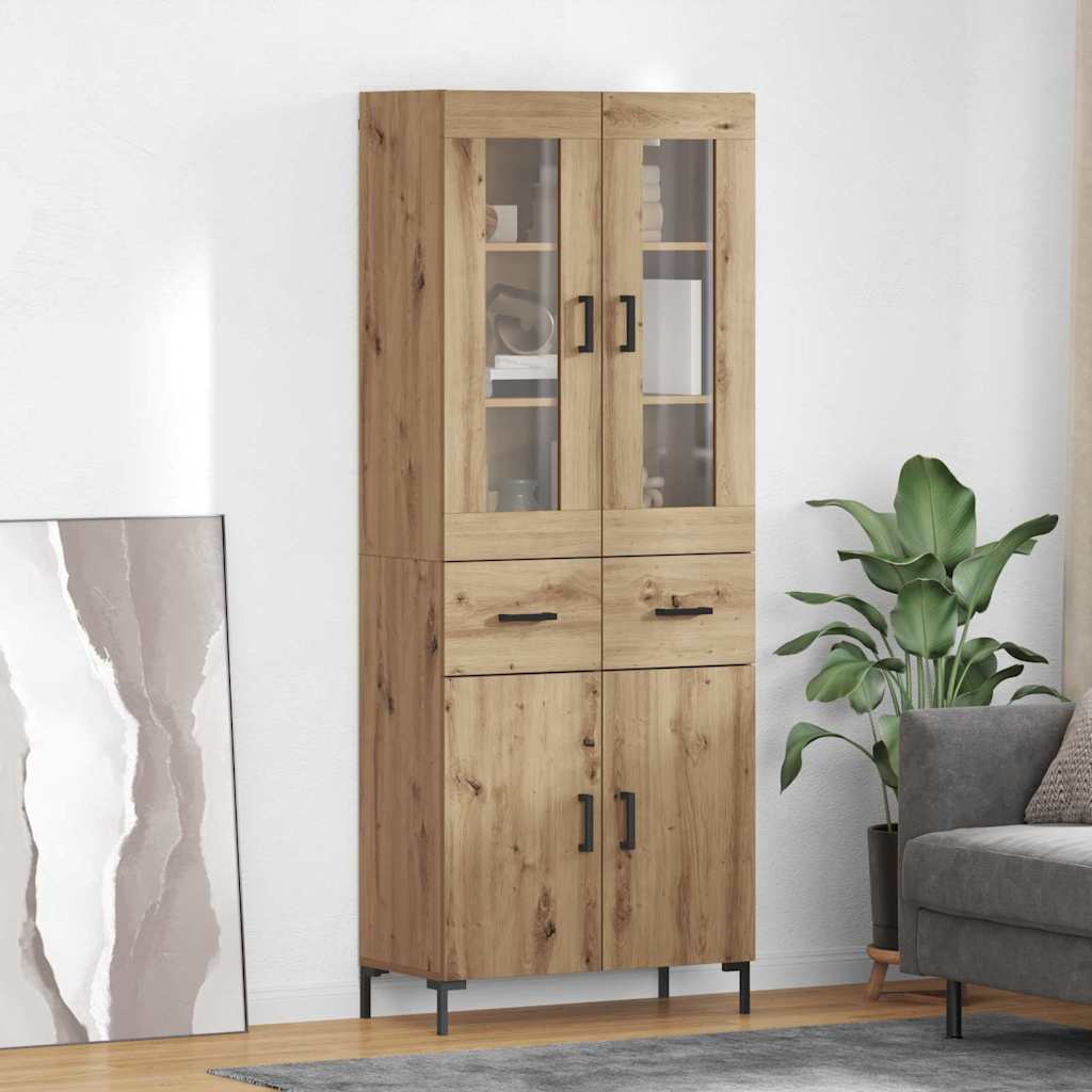 Highboard s ladicama 2 pcs Umjetnički hrast Konstruirano drvo