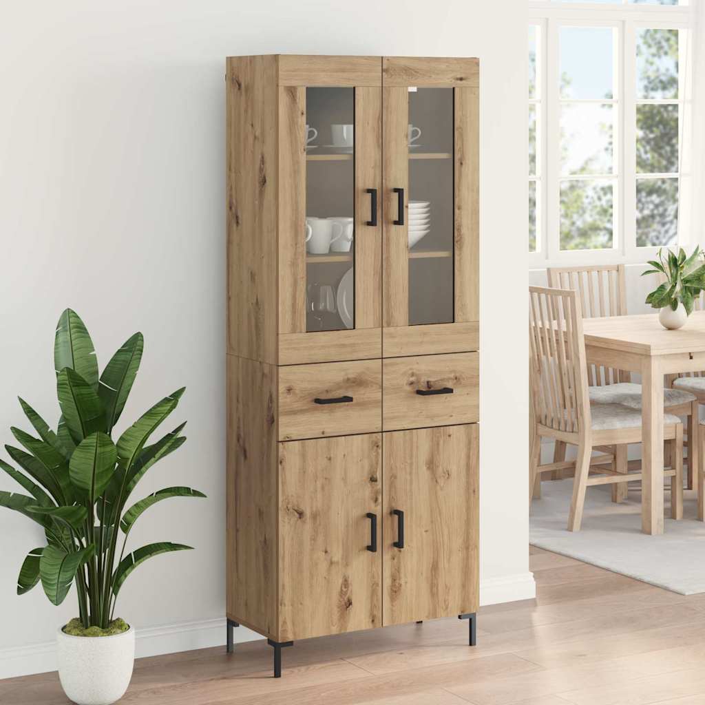 Highboard s ladicama 2 pcs Umjetnički hrast Konstruirano drvo