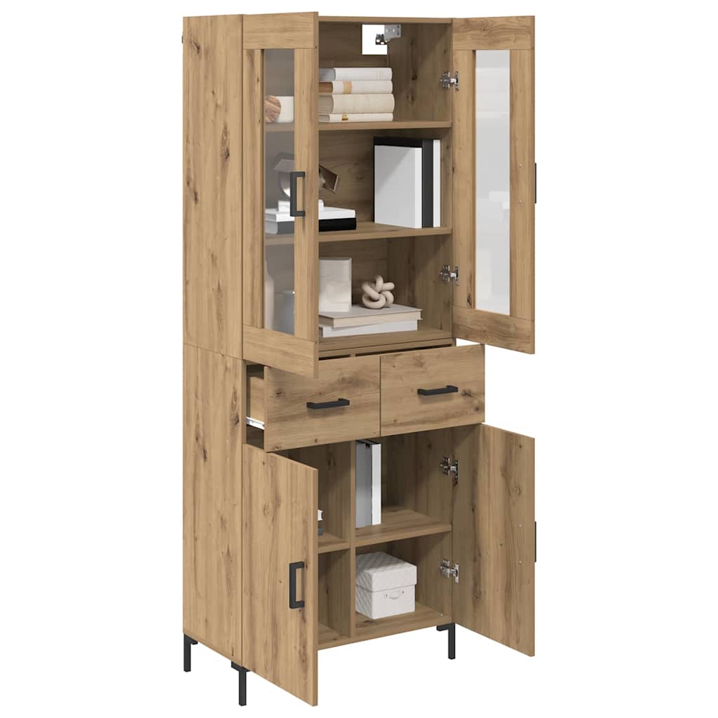Highboard s ladicama 2 pcs Umjetnički hrast Konstruirano drvo