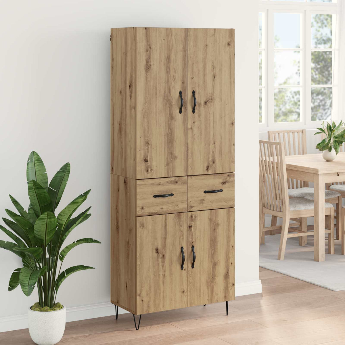 Highboard 2 kom. Umjetnički hrast 69,5 x 34 x 180 cm