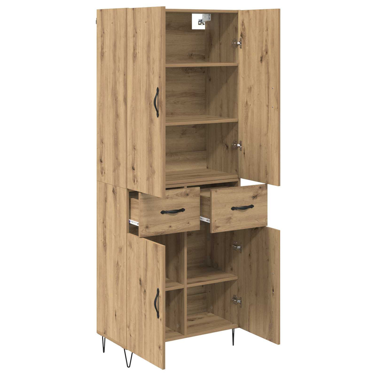 Highboard 2 kom. Umjetnički hrast 69,5 x 34 x 180 cm