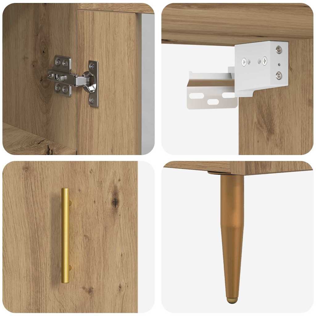 Highboard 2 pcs Umjetnički hrast Stakl