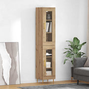 Highboard 2 pcs Umjetnički hrast Stakl
