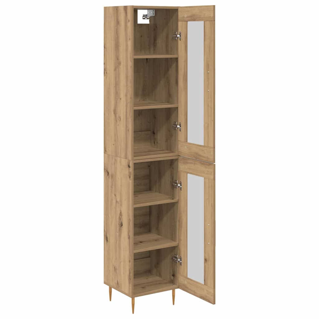 Highboard 2 pcs Umjetnički hrast Stakl