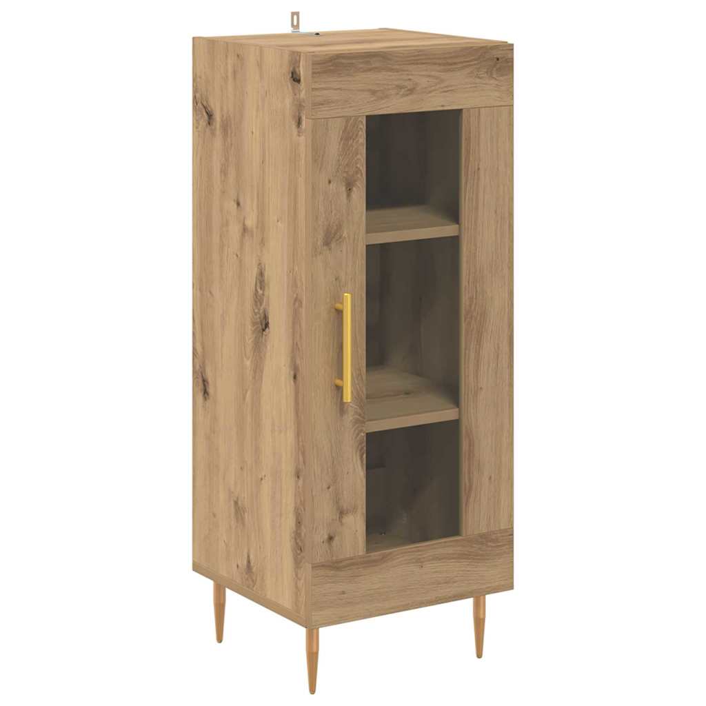 Highboard 2 pcs Umjetnički hrast Stakl