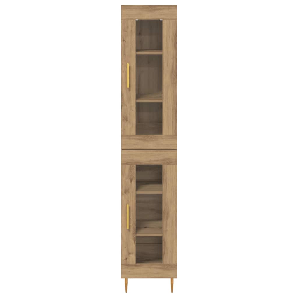 Highboard 2 pcs Umjetnički hrast Stakl