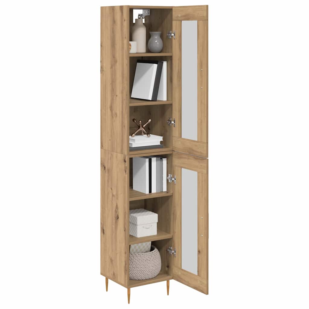 Highboard 2 pcs Umjetnički hrast Stakl
