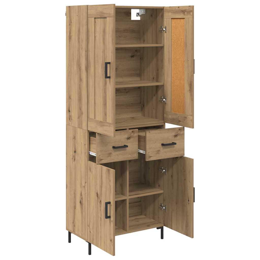 Highboard s ladicama 2 pcs Umjetnički hrast Konstruirano drvo