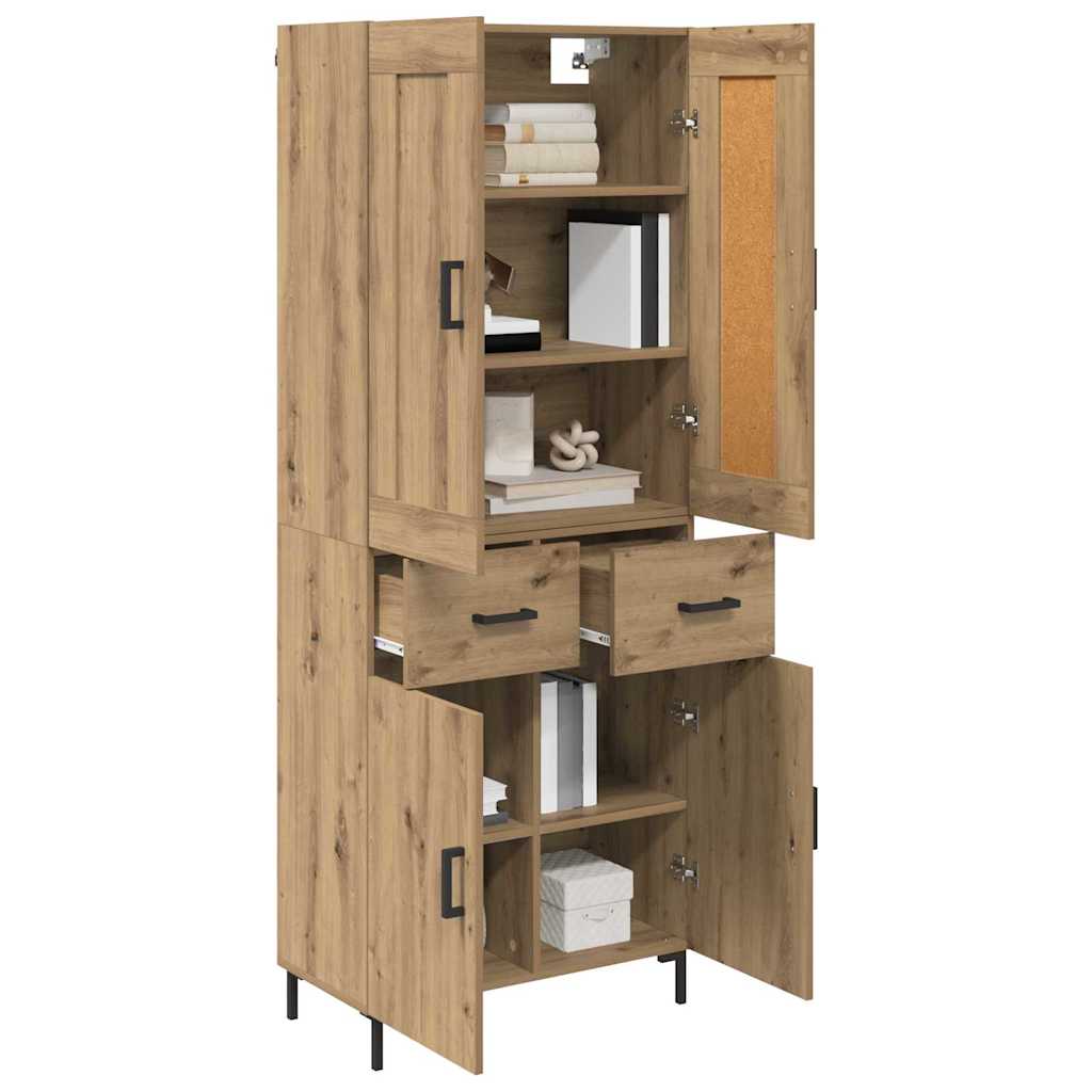 Highboard s ladicama 2 pcs Umjetnički hrast Konstruirano drvo