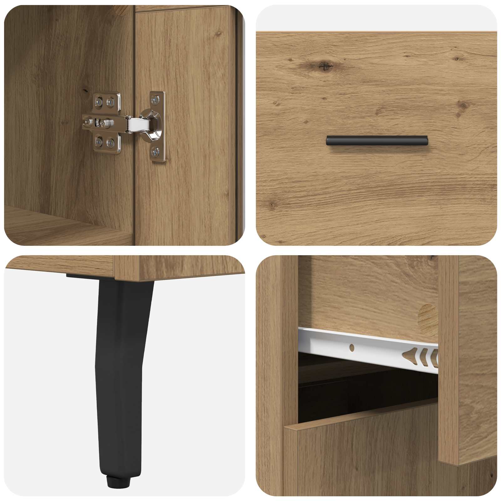 Highboard s ladicama 2 pcs Umjetnički hrast Konstruirano drvo