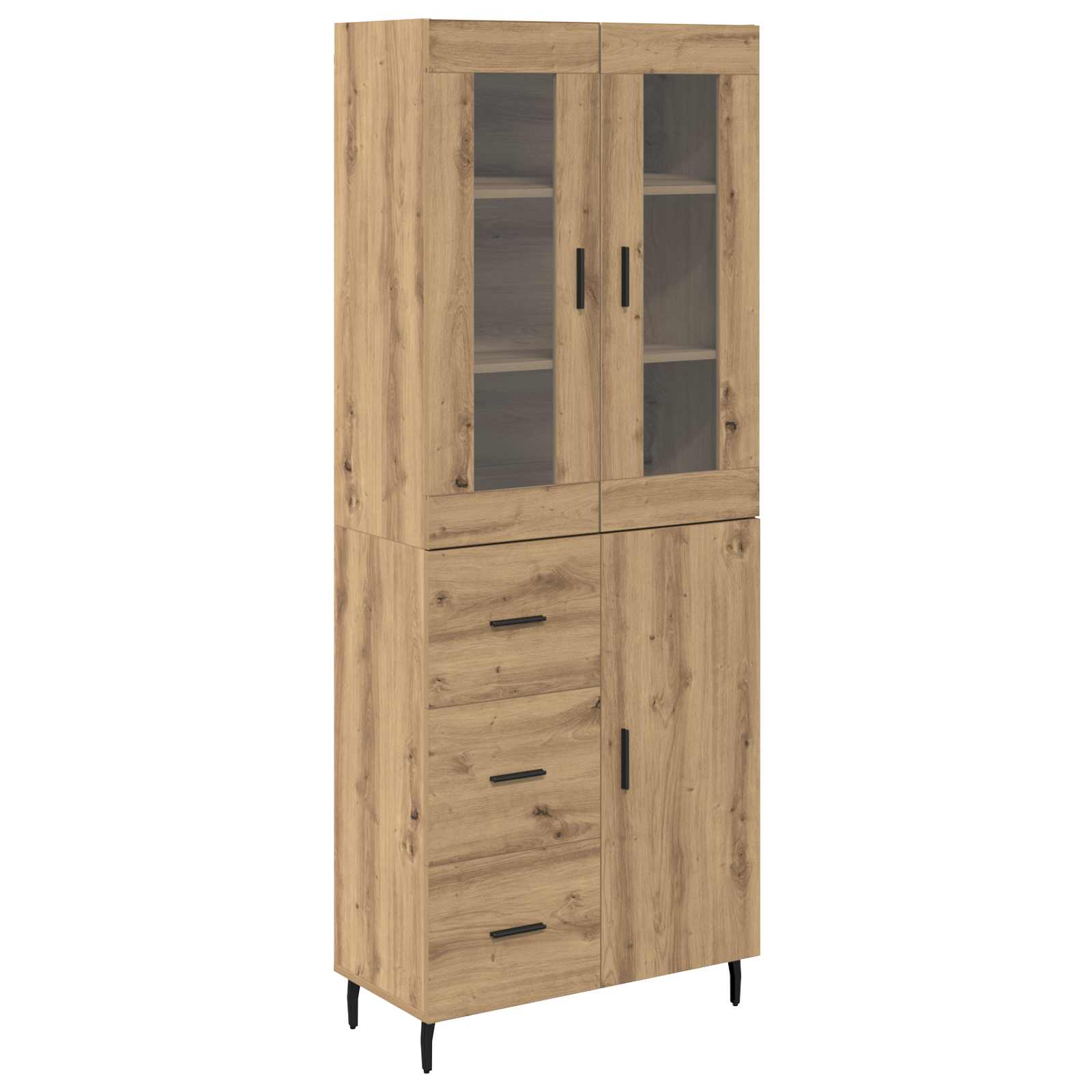 Highboard s ladicama 2 pcs Umjetnički hrast Konstruirano drvo