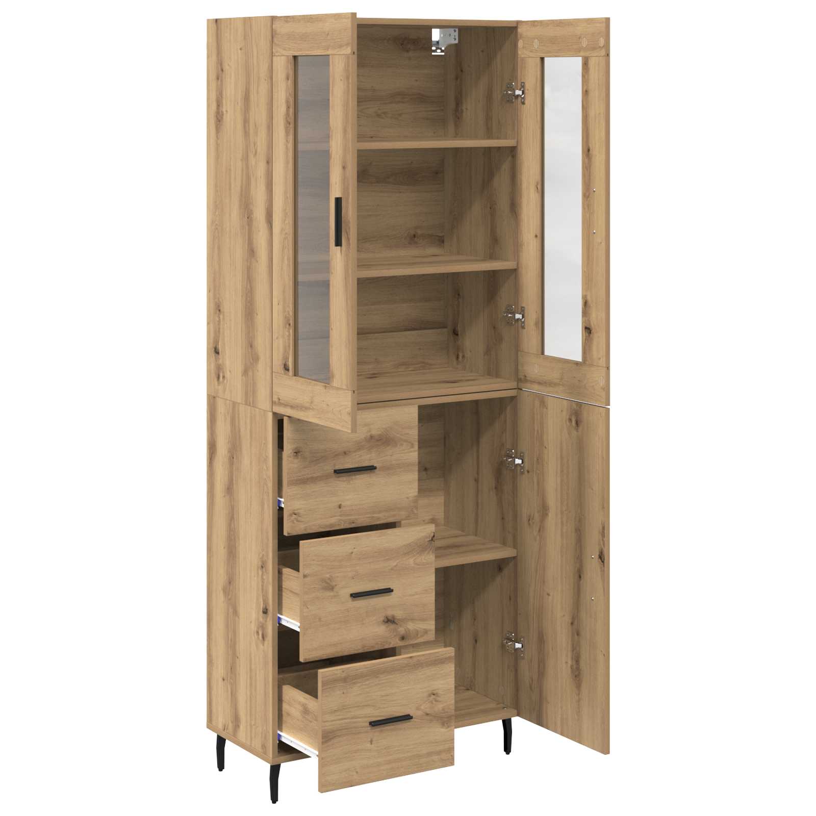 Highboard s ladicama 2 pcs Umjetnički hrast Konstruirano drvo