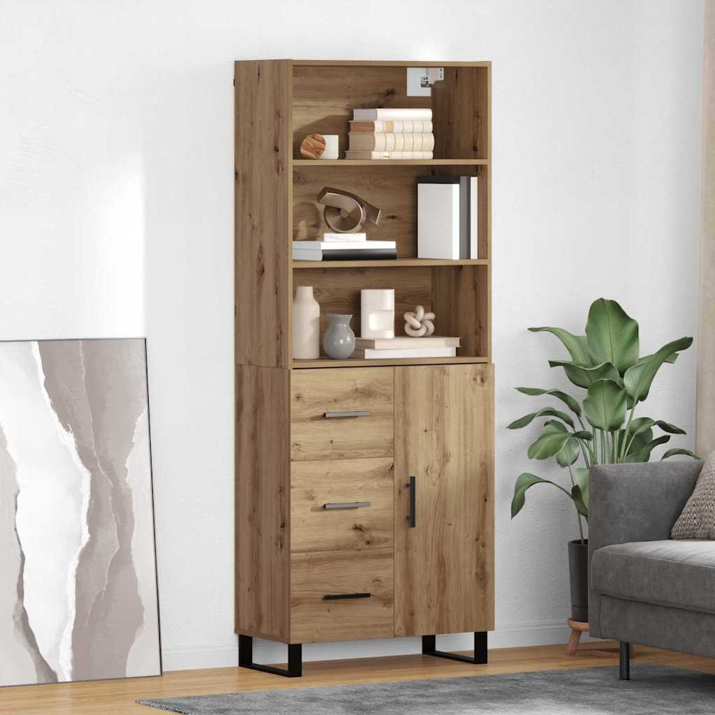 Highboard s ladicama 2 pcs Umjetnički hrast Konstruirano drvo