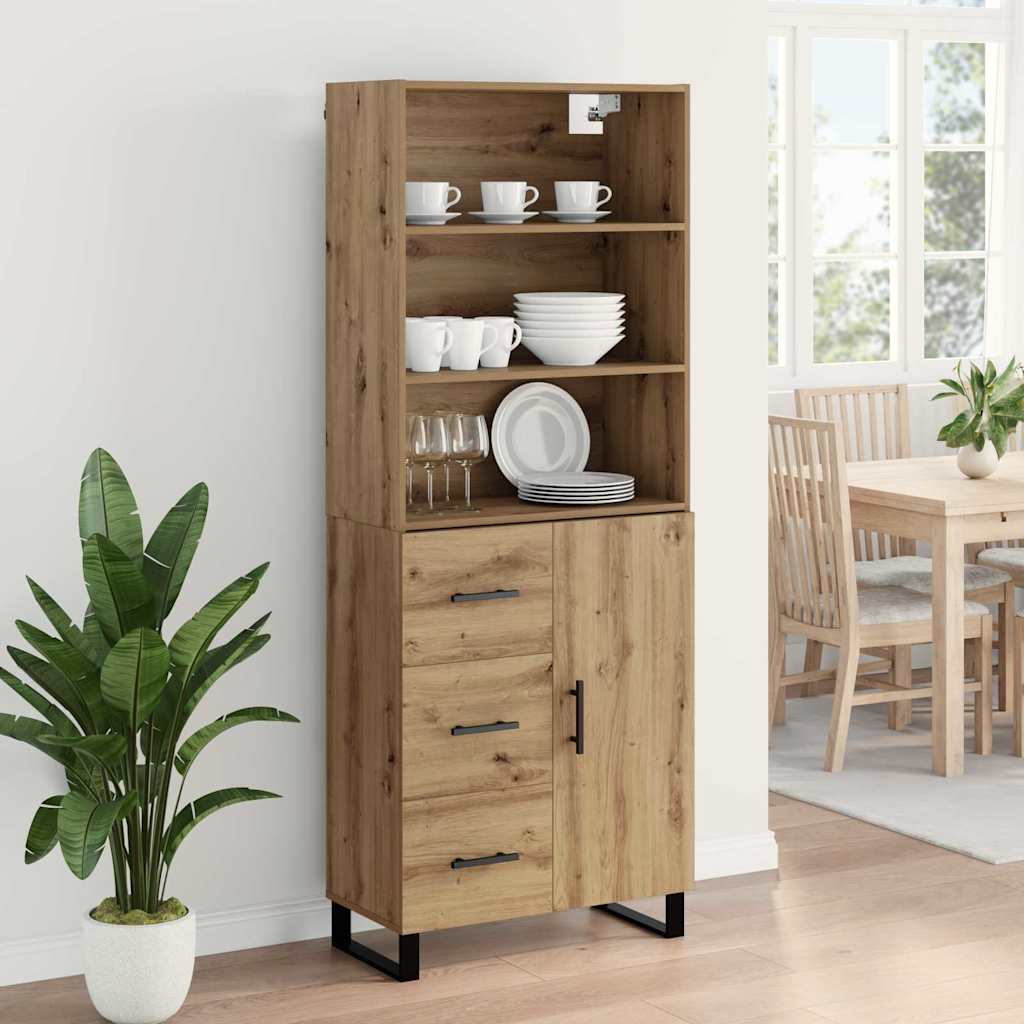 Highboard s ladicama 2 pcs Umjetnički hrast Konstruirano drvo